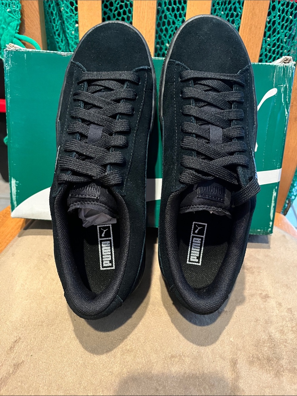 Puma Men's Black Suede Lace-Up Sneakers